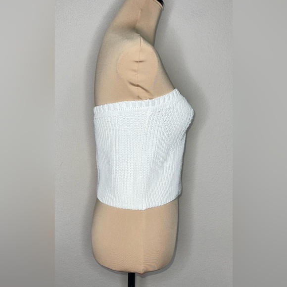 & OTHER STORIES Knitted Bandeau Tube Top Off White Size Medium - Picture 5 of 11
